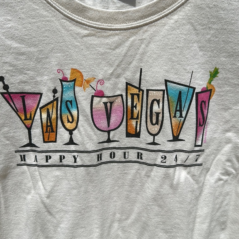 Las Vegas Happy hour 24/7 tee shirt - coconut dyed crazy shirts large